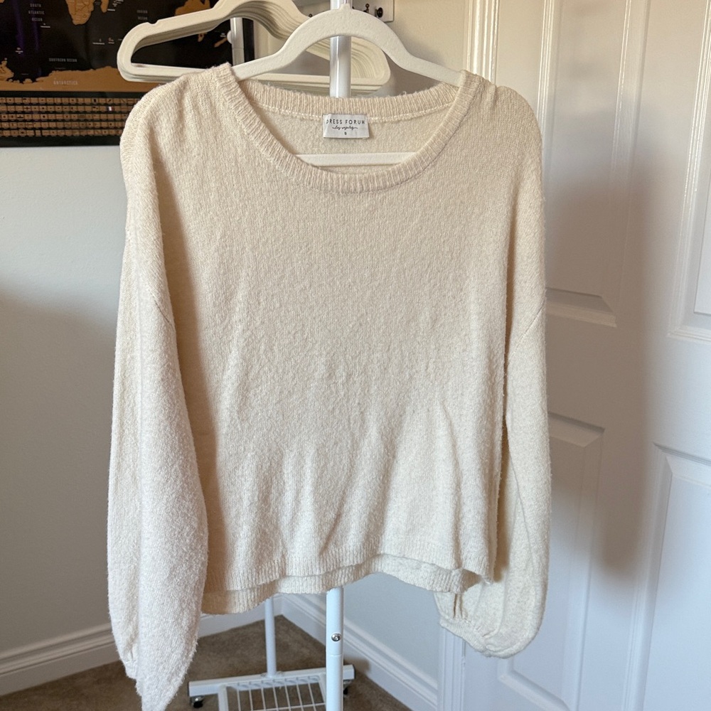 Dress Forum Cream Crew Neck Sweater